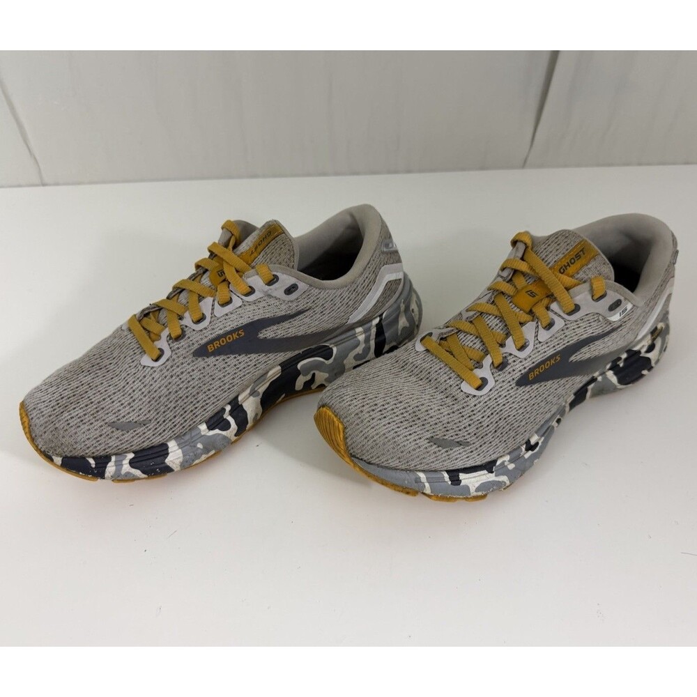 Brooks Ghost 15 Sneaker Women's Gray Lace Up Camo Athletic Running Shoes Sz 8 B